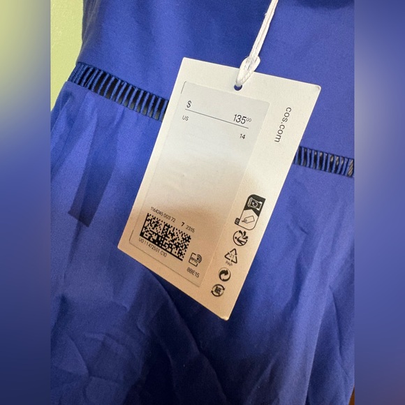 COS adjustable straps Royal Blue Dress. UK 14 prob US 10 - Picture 13 of 16